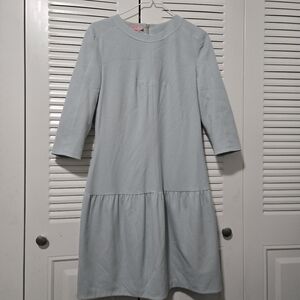Ted Baker London Powder Blue A-Line Midi Dress 3/4 Sleeve Minimalist Size 2
